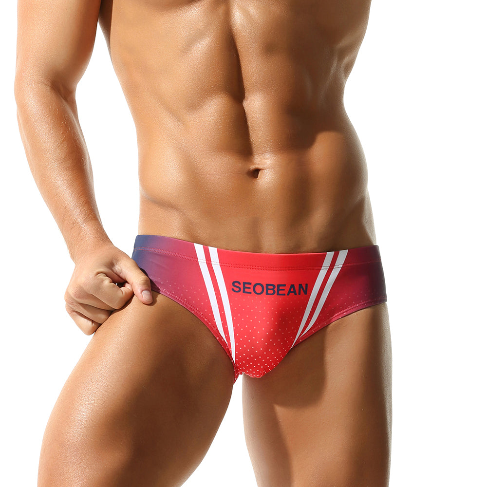 SEOBEAN Men's sexy triangle swim trunks quick-drying competitive hot spring beach surf swimsuit