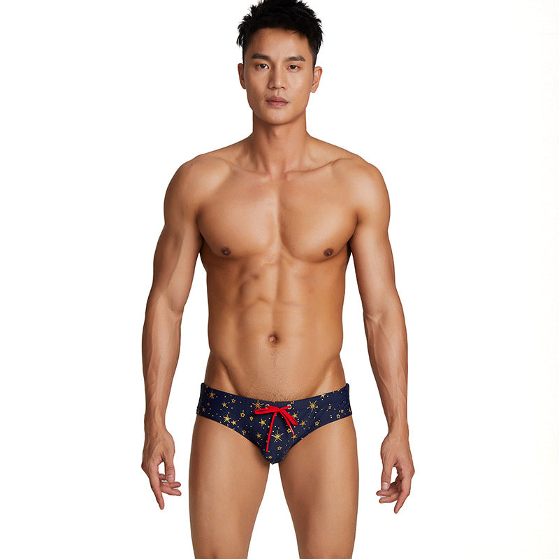 SEOBEAN Men's sexy triangle swim trunks quick-drying competitive hot spring beach surf swimsuit