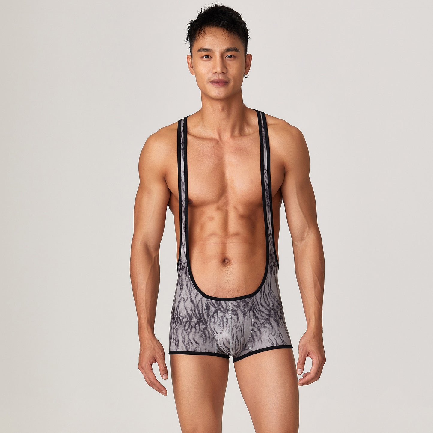 Tauwell Men's sports one-piece vest cycling weightlifting boxing track and field running marathon jumpsuit yoga fitness sports shorts