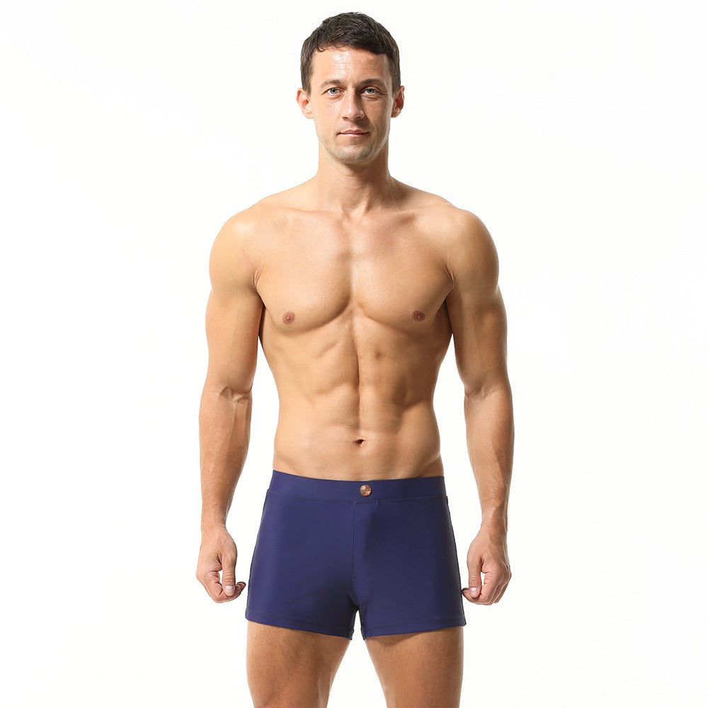 SEOBEAN Men's boxer swim trunks quick-drying competitive surfing hot spring men's swimsuit