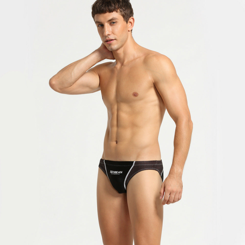 SEOBEAN Men's sexy triangle swim trunks quick-drying competitive hot spring beach surf swimsuit