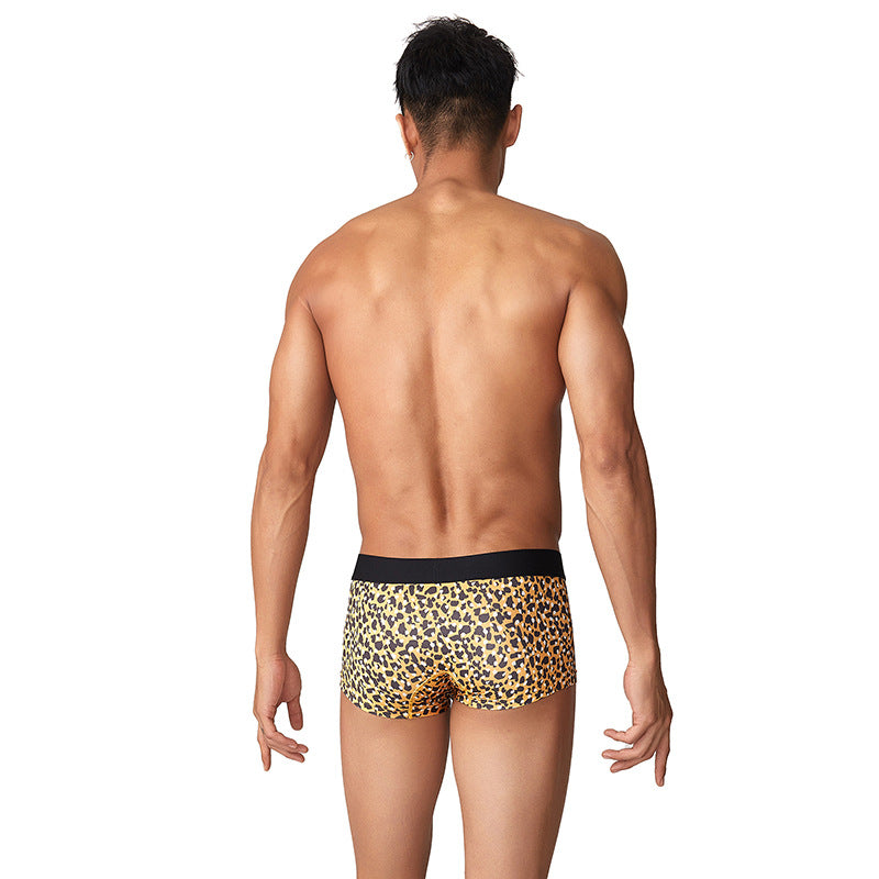 SEOBEAN tiger  Leopard print Men's underwear comfortable sweat-wicking boxers men's bump shorts