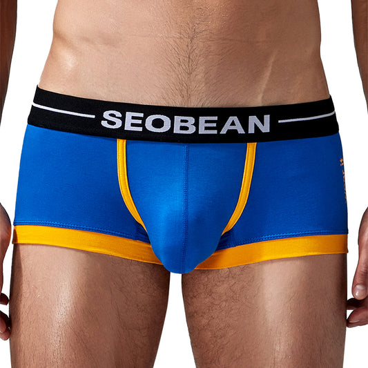 4-Pack SEOBEAN Men's Low Waist Printed Dragon Boxer Briefs U-Shaped Comfortable Lightweight Fashion Innerwear