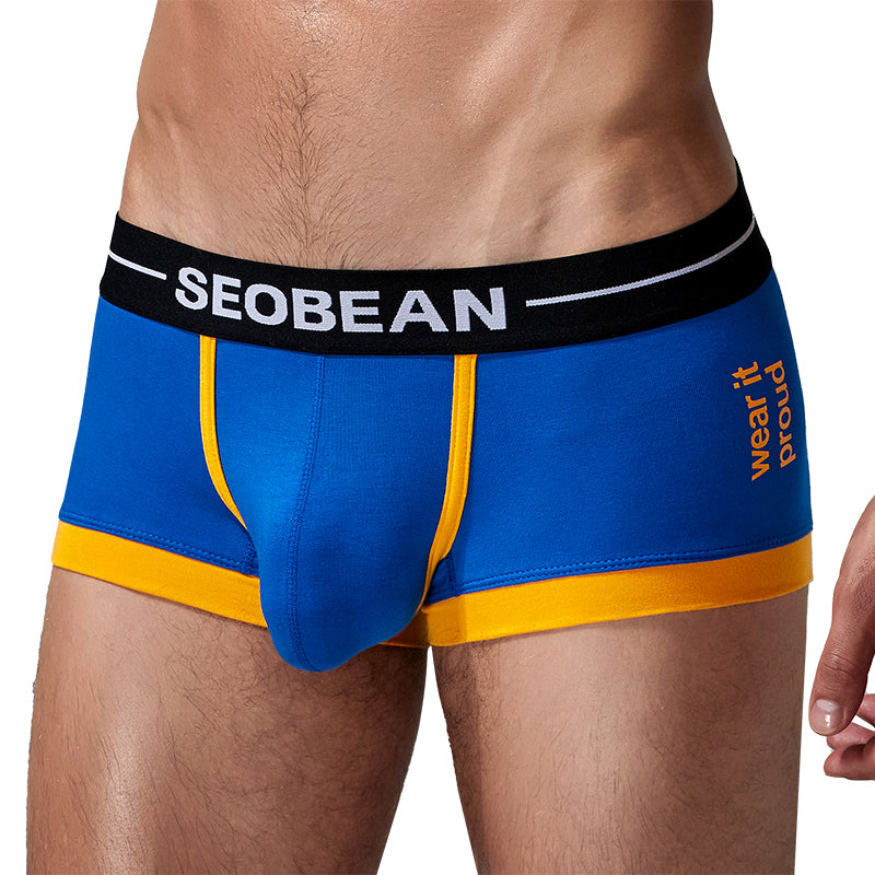 4-Pack SEOBEAN Men's Low Waist Printed Dragon Boxer Briefs U-Shaped Comfortable Lightweight Fashion Innerwear