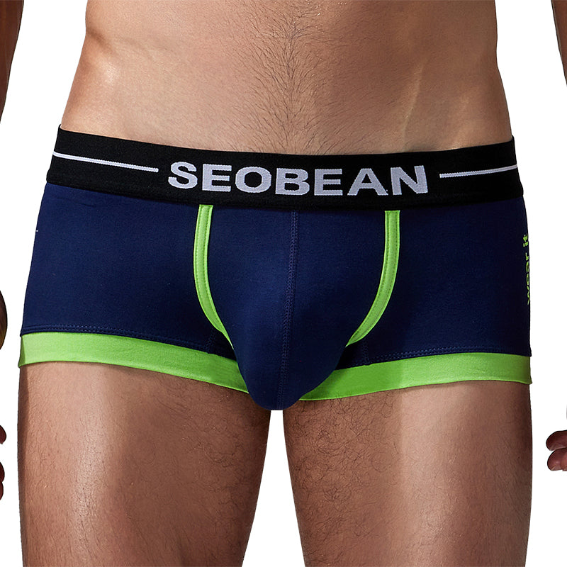 4-Pack SEOBEAN Men's Low Waist Printed Dragon Boxer Briefs U-Shaped Comfortable Lightweight Fashion Innerwear