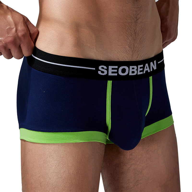 4-Pack SEOBEAN Men's Low Waist Printed Dragon Boxer Briefs U-Shaped Comfortable Lightweight Fashion Innerwear