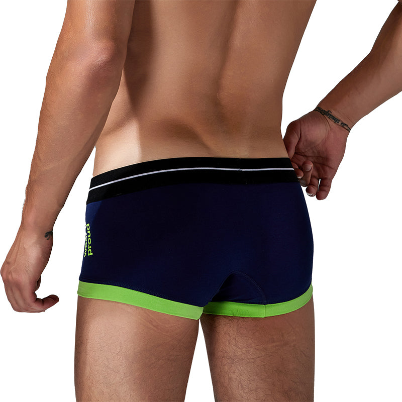 4-Pack SEOBEAN Men's Low Waist Printed Dragon Boxer Briefs U-Shaped Comfortable Lightweight Fashion Innerwear