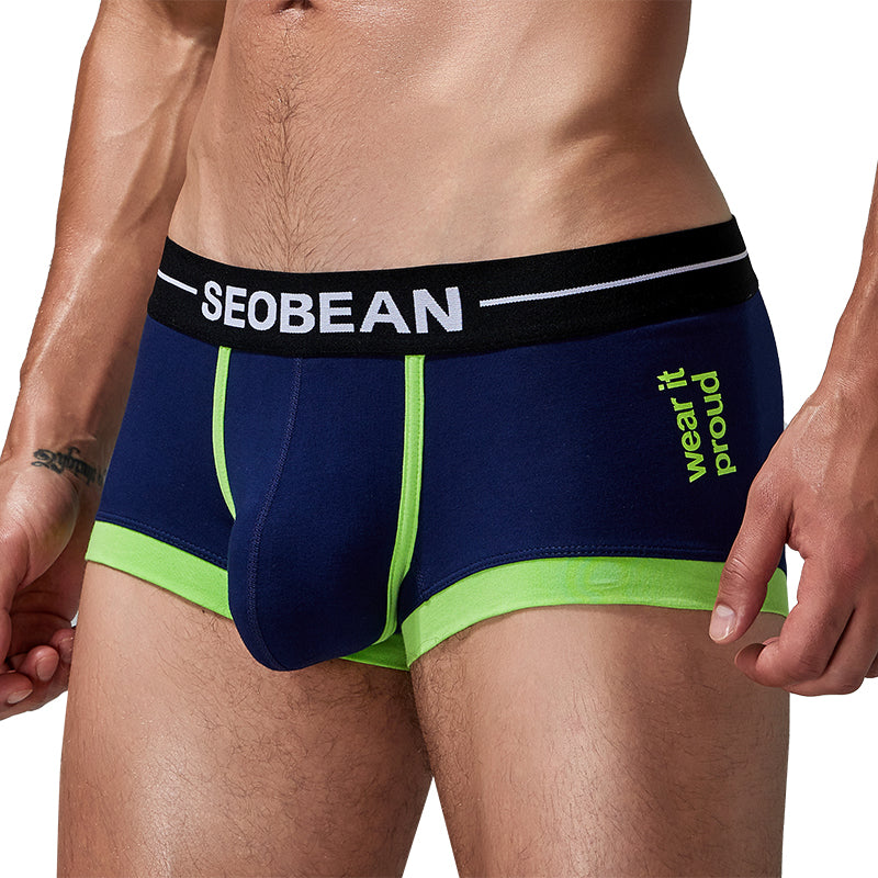 4-Pack SEOBEAN Men's Low Waist Printed Dragon Boxer Briefs U-Shaped Comfortable Lightweight Fashion Innerwear