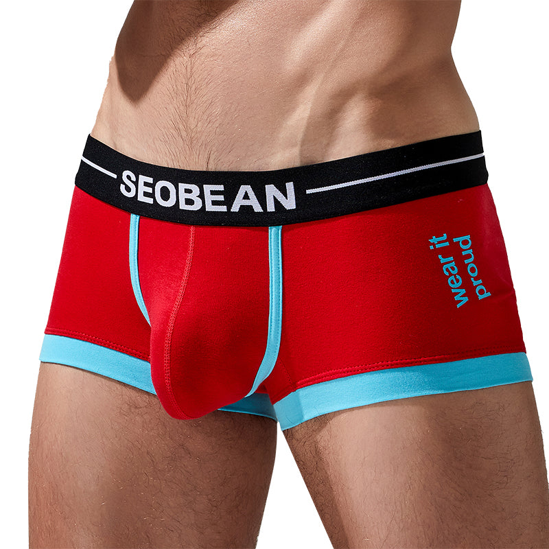 4-Pack SEOBEAN Men's Low Waist Printed Dragon Boxer Briefs U-Shaped Comfortable Lightweight Fashion Innerwear