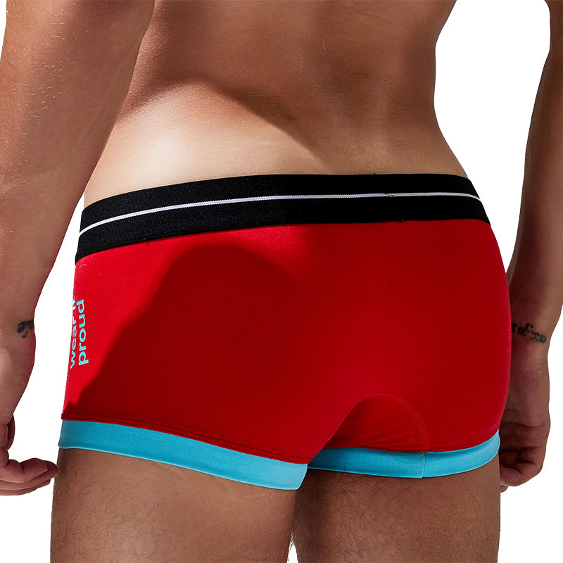 4-Pack SEOBEAN Men's Low Waist Printed Dragon Boxer Briefs U-Shaped Comfortable Lightweight Fashion Innerwear