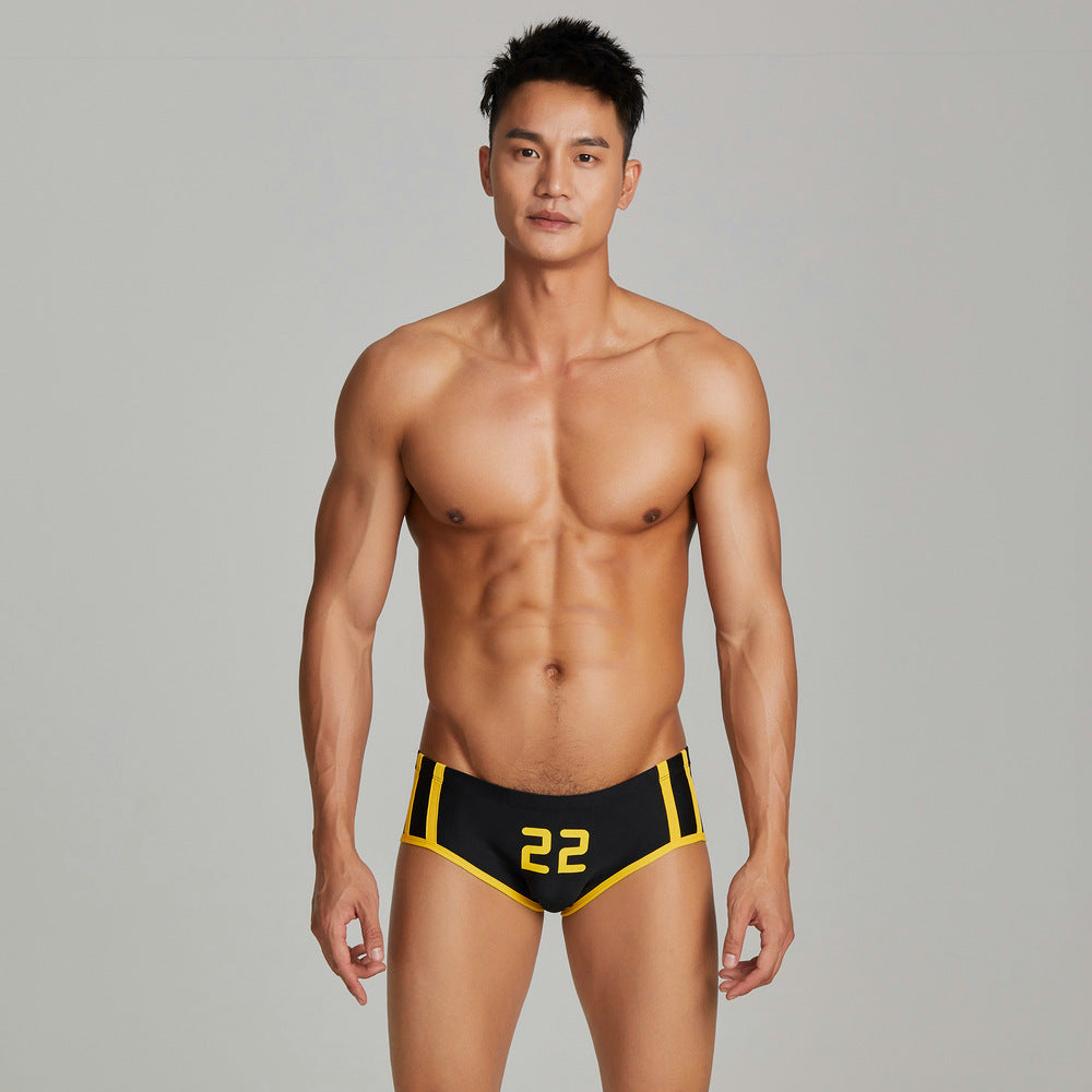 SEOBEAN Men's sexy triangle swim trunks quick-drying competitive hot spring beach surf swimsuit