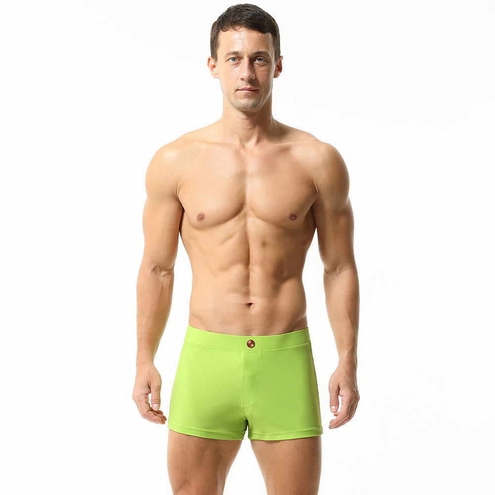 SEOBEAN Men's boxer swim trunks quick-drying competitive surfing hot spring men's swimsuit