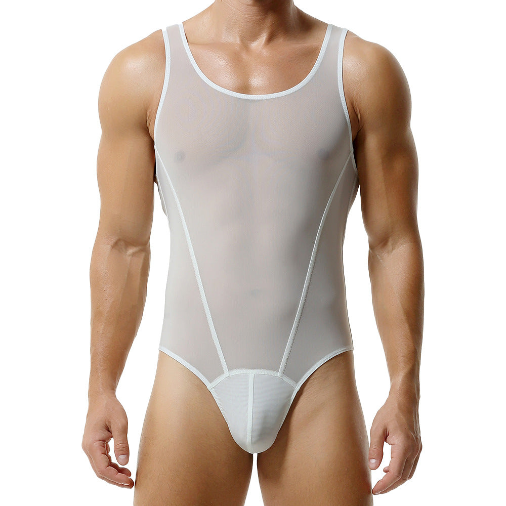 TAUWELL Men'S Sexy and interesting Skin-Tight Body Shaping Bodysuit - High Stretch, Semi-Transparent, Mesh, Athletic & Fashion Underwear, Athletic Wear | Skin Tight Fit | Stretchable Fabric