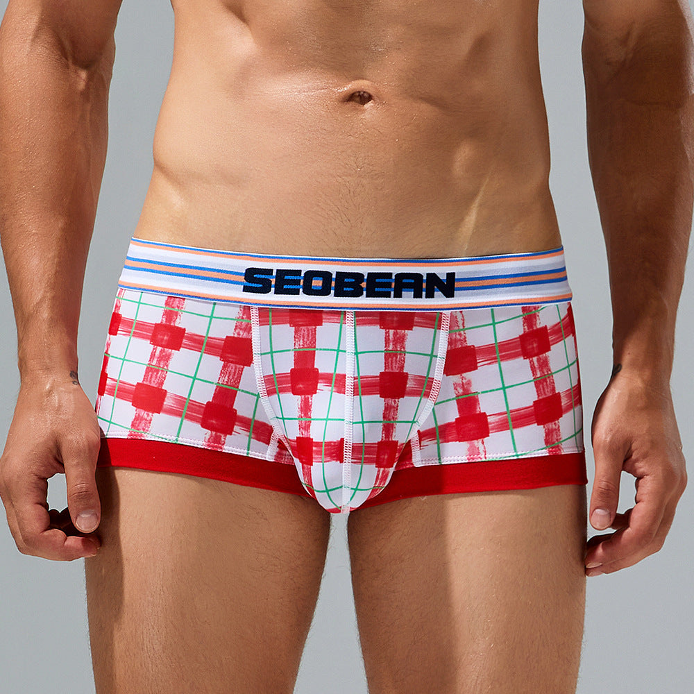 3-Pack SEOBEAN Men's Low Waist Printed Dragon Boxer Briefs U-Shaped Comfortable Lightweight Fashion Innerwear