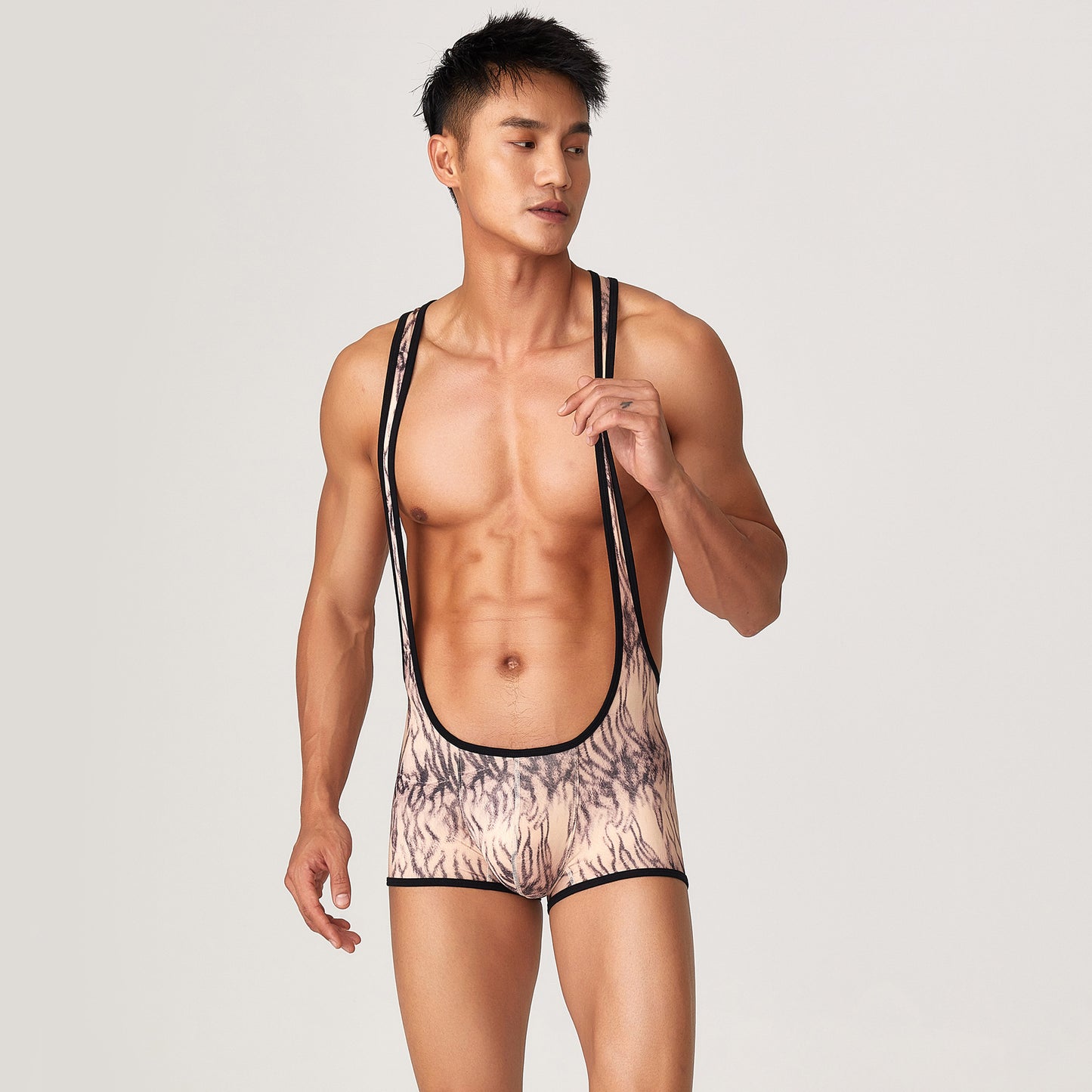 Tauwell Men's sports one-piece vest cycling weightlifting boxing track and field running marathon jumpsuit yoga fitness sports shorts