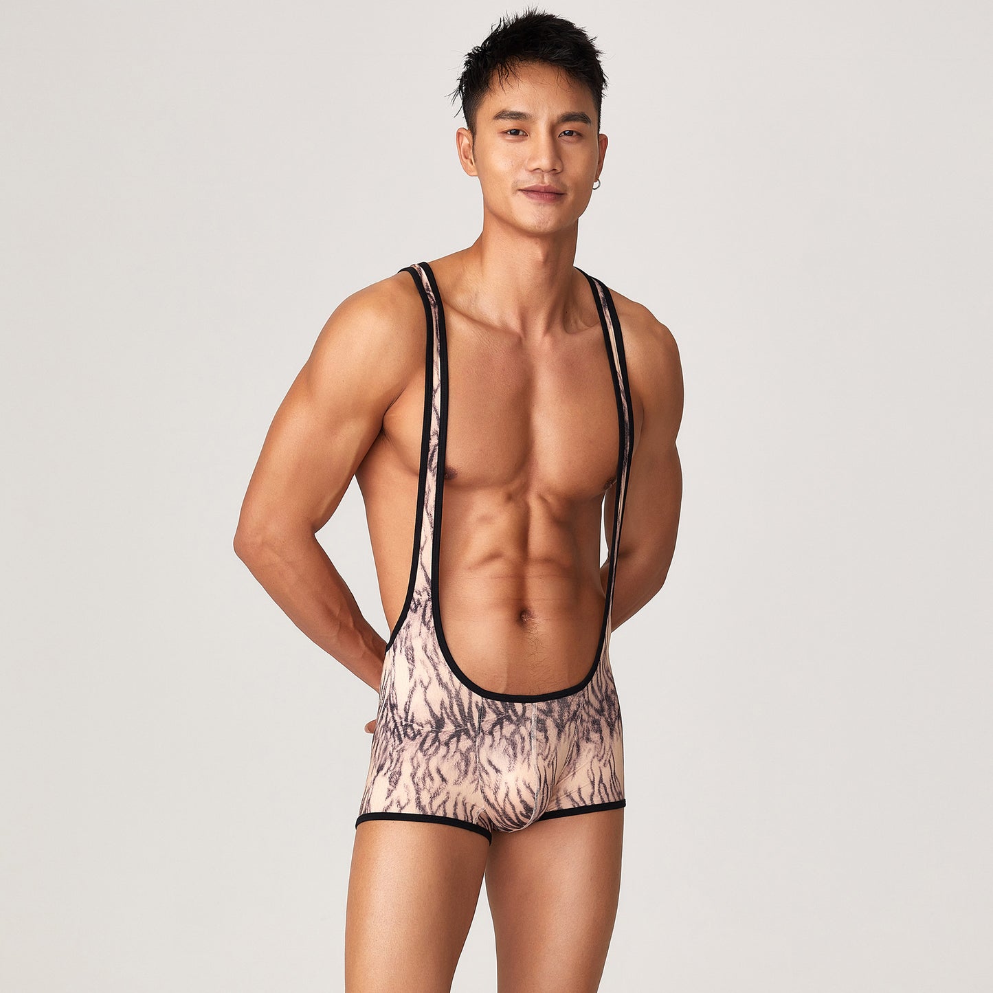 Tauwell Men's sports one-piece vest cycling weightlifting boxing track and field running marathon jumpsuit yoga fitness sports shorts