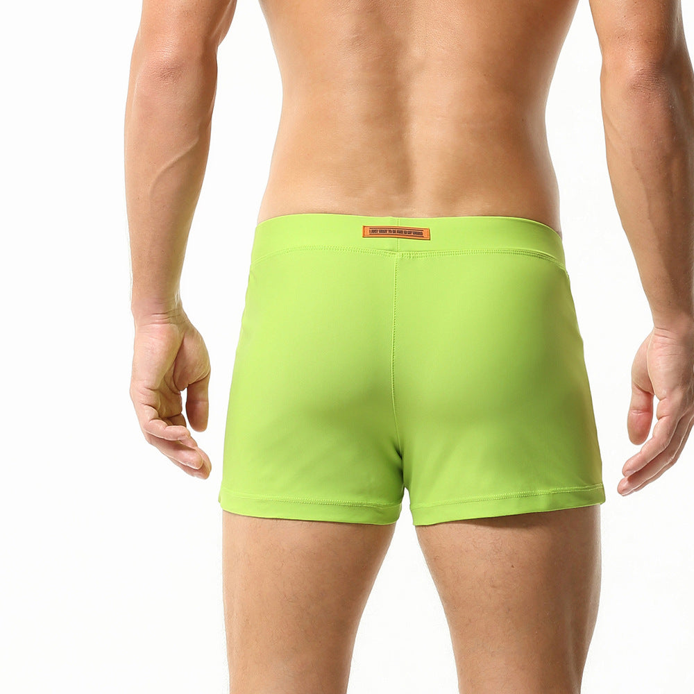 SEOBEAN Men's boxer swim trunks quick-drying competitive surfing hot spring men's swimsuit