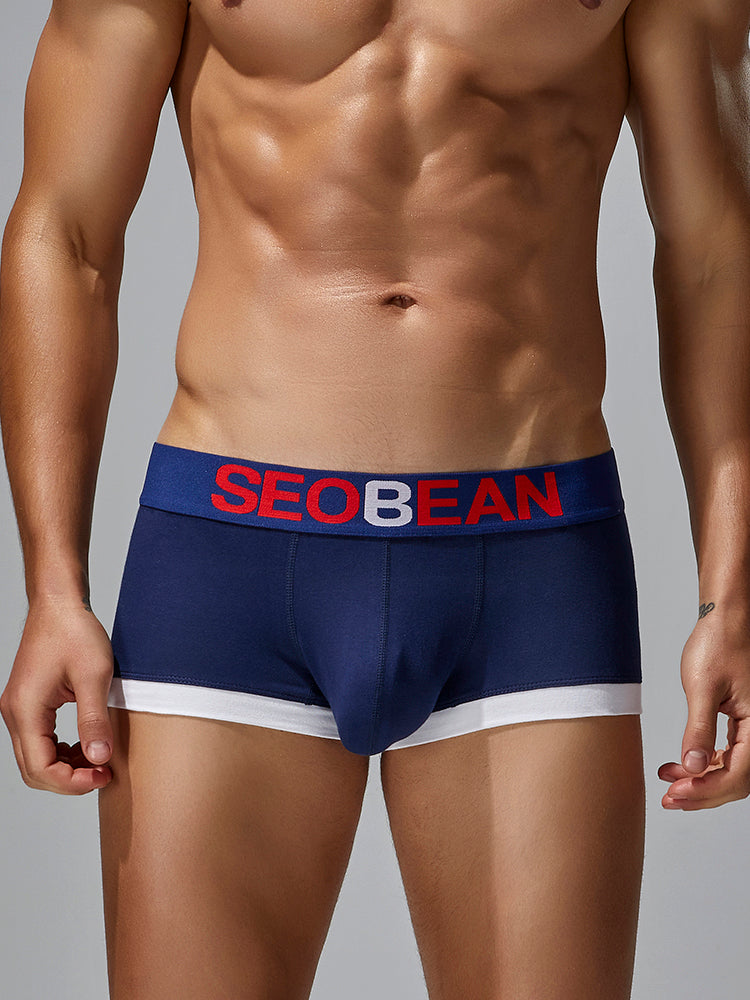 5-Pack SEOBEAN Men's Low Waist Printed Dragon Boxer Briefs U-Shaped Comfortable Lightweight Fashion Innerwear