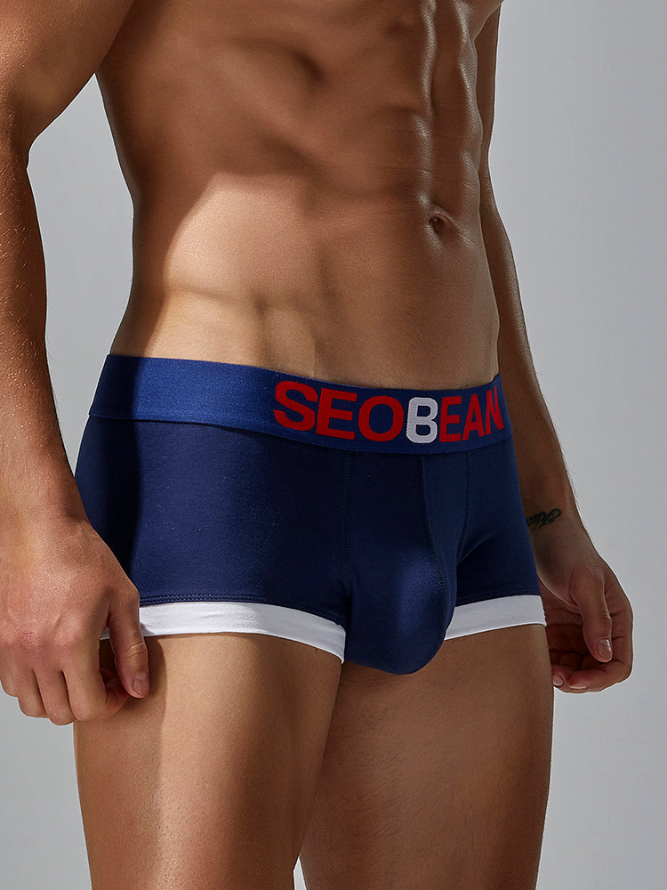 5-Pack SEOBEAN Men's Low Waist Printed Dragon Boxer Briefs U-Shaped Comfortable Lightweight Fashion Innerwear