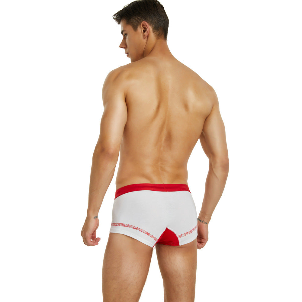 2 pieces SEOBEAN Red double happiness Men's underwear comfortable sweat-wicking boxers men's bump shorts