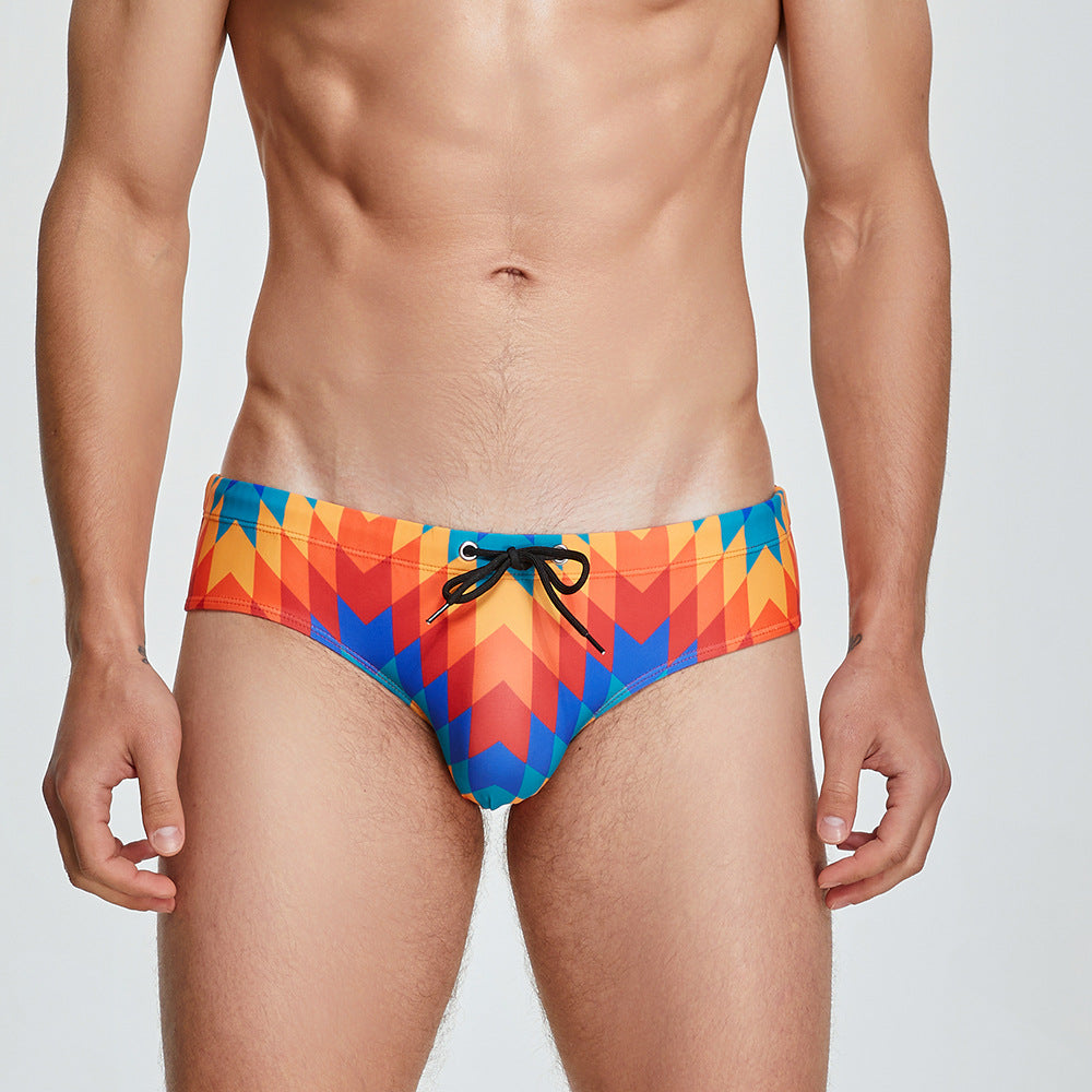 SEOBEAN Men's sexy triangle swim trunks quick-drying competitive hot spring beach surf swimsuit