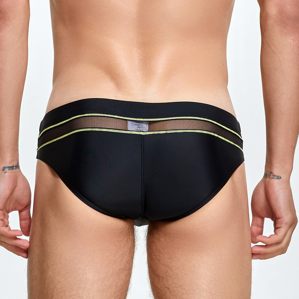 SEOBEAN Men's sexy triangle swim trunks quick-drying competitive hot spring beach surf swimsuit