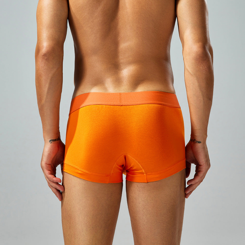 SEOBEAN Solid color Cotton Men's Low Waist Printed Dragon Boxer Briefs U-Shaped Comfortable Lightweight Fashion Innerwear8-Pack