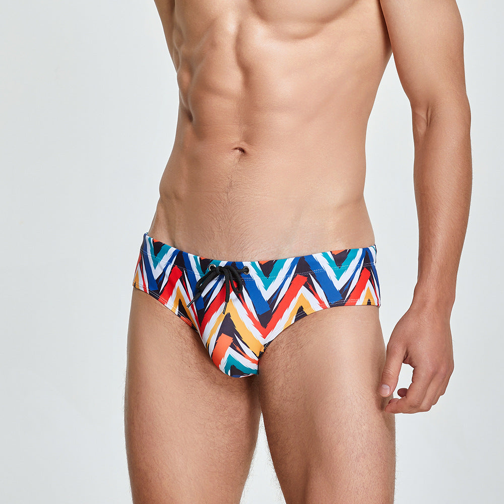 SEOBEAN Men's sexy triangle swim trunks quick-drying competitive hot spring beach surf swimsuit