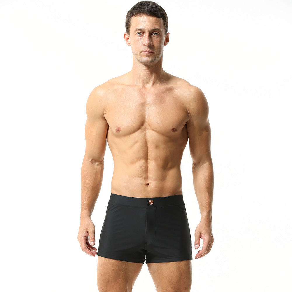 SEOBEAN Men's boxer swim trunks quick-drying competitive surfing hot spring men's swimsuit