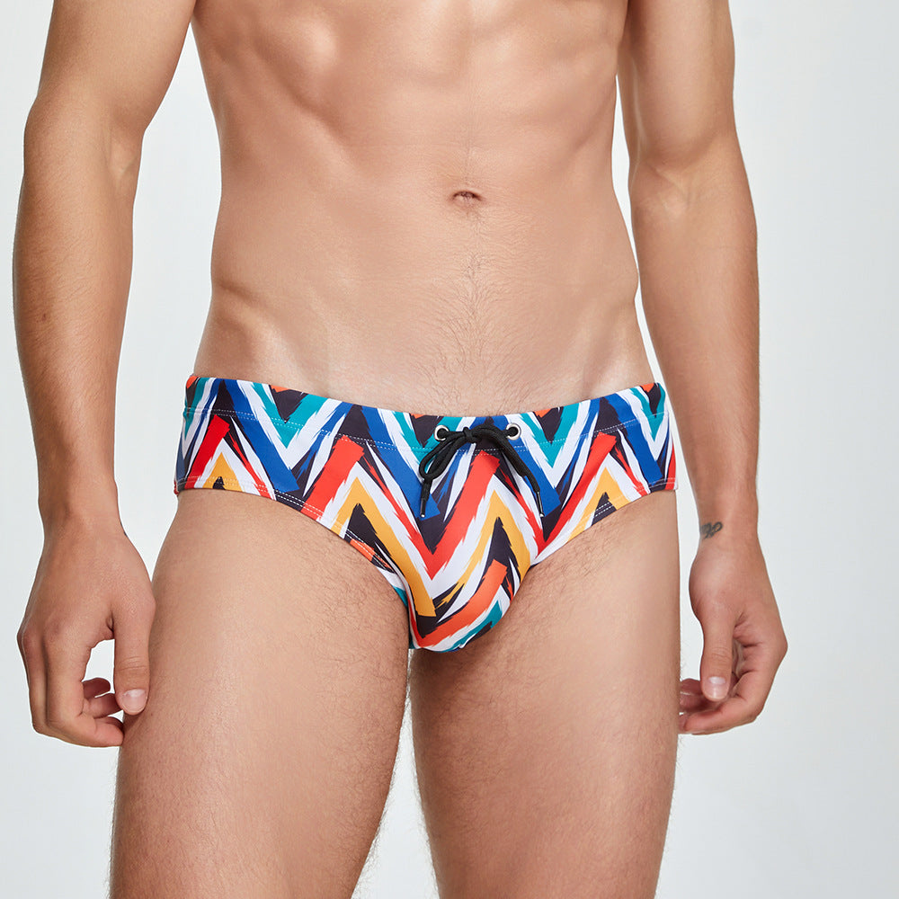 SEOBEAN Men's sexy triangle swim trunks quick-drying competitive hot spring beach surf swimsuit