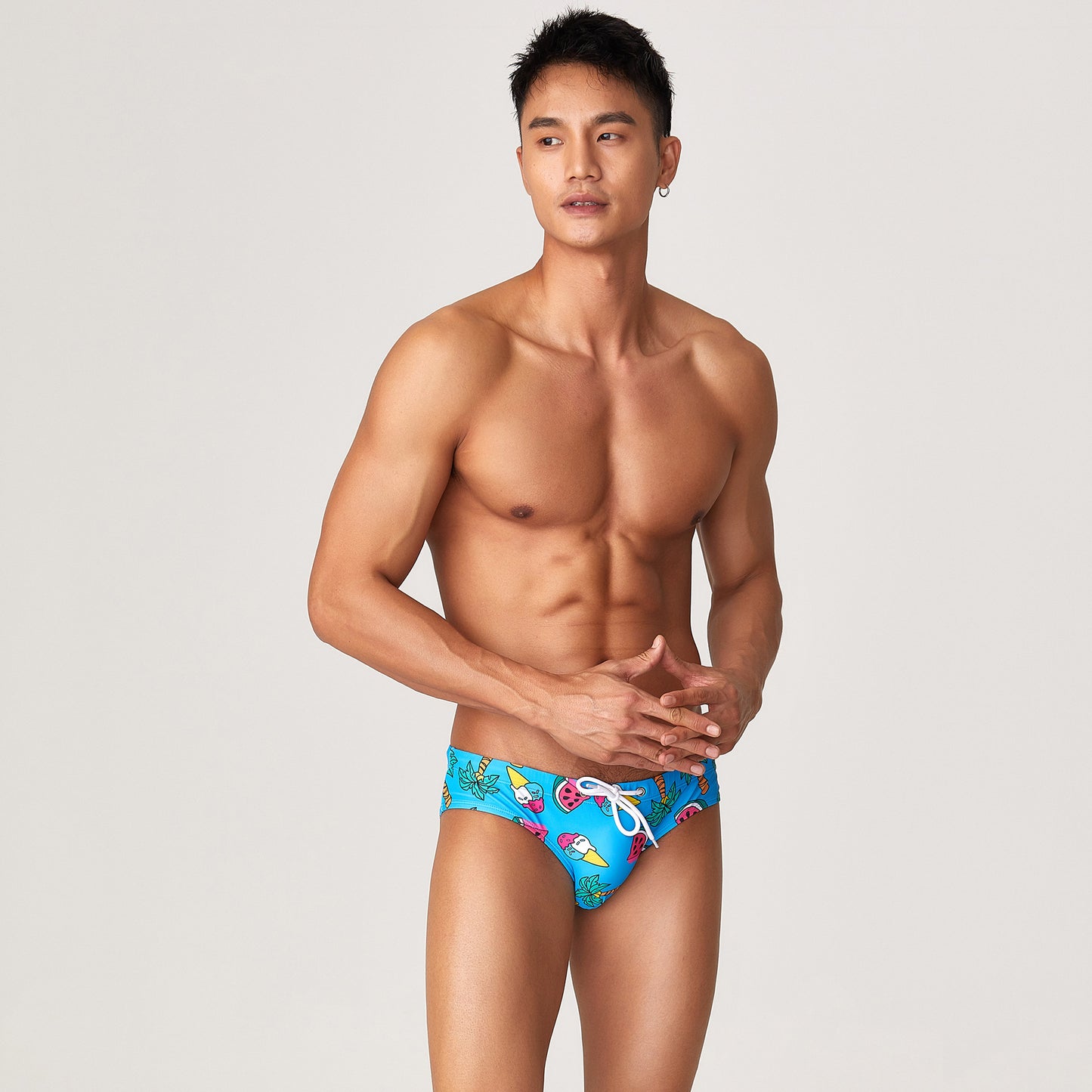 SEOBEAN Men's sexy triangle swim trunks quick-drying competitive hot spring beach surf swimsuit