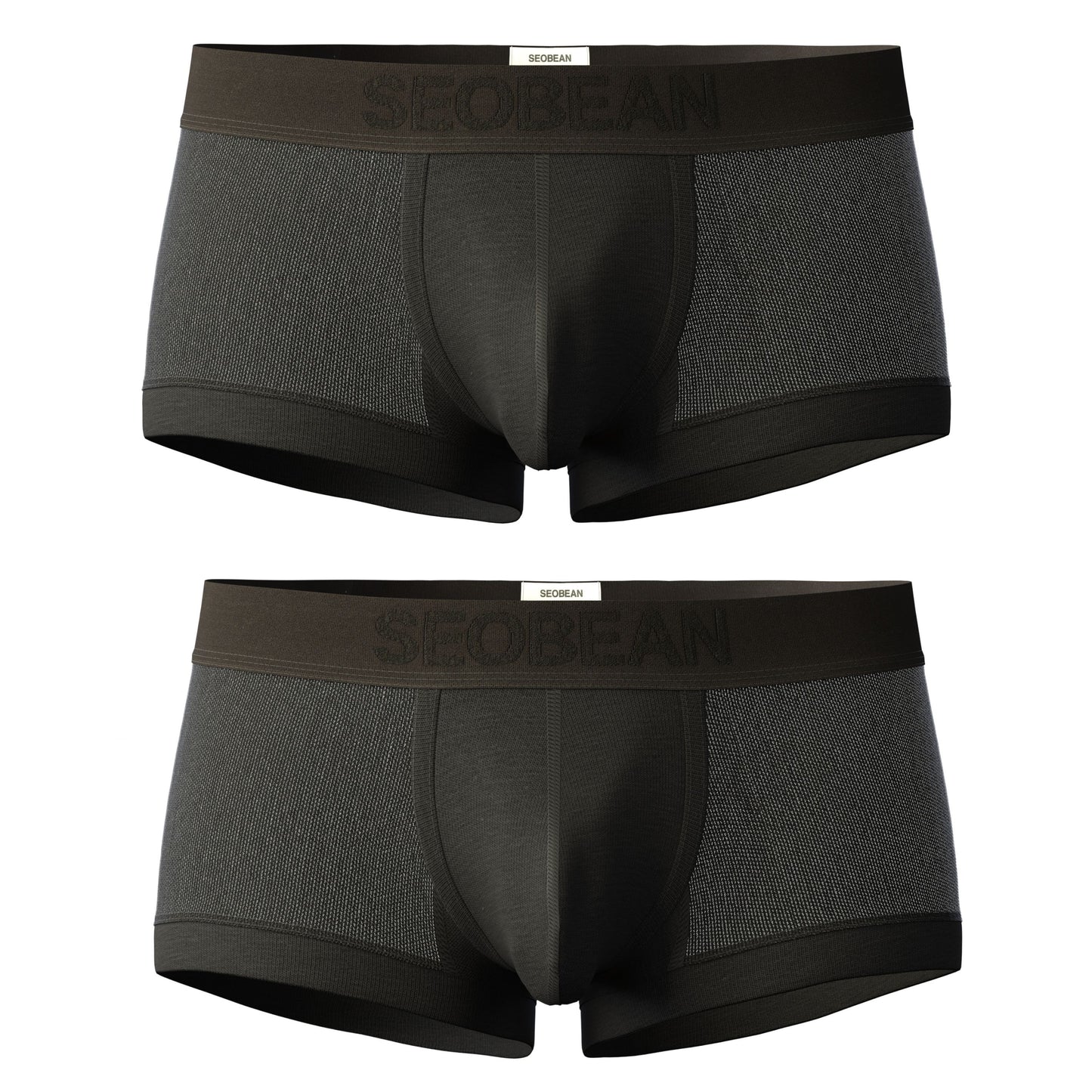 4 pieces SEOBEAN Men's Fashionable Ice Silk Mesh Semi-Transparent U-Shaped Briefs Comfortable Breathable Sexual Desire Underwear