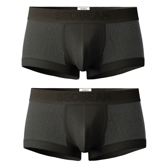 4 pieces SEOBEAN Men's Fashionable Ice Silk Mesh Semi-Transparent U-Shaped Briefs Comfortable Breathable Sexual Desire Underwear