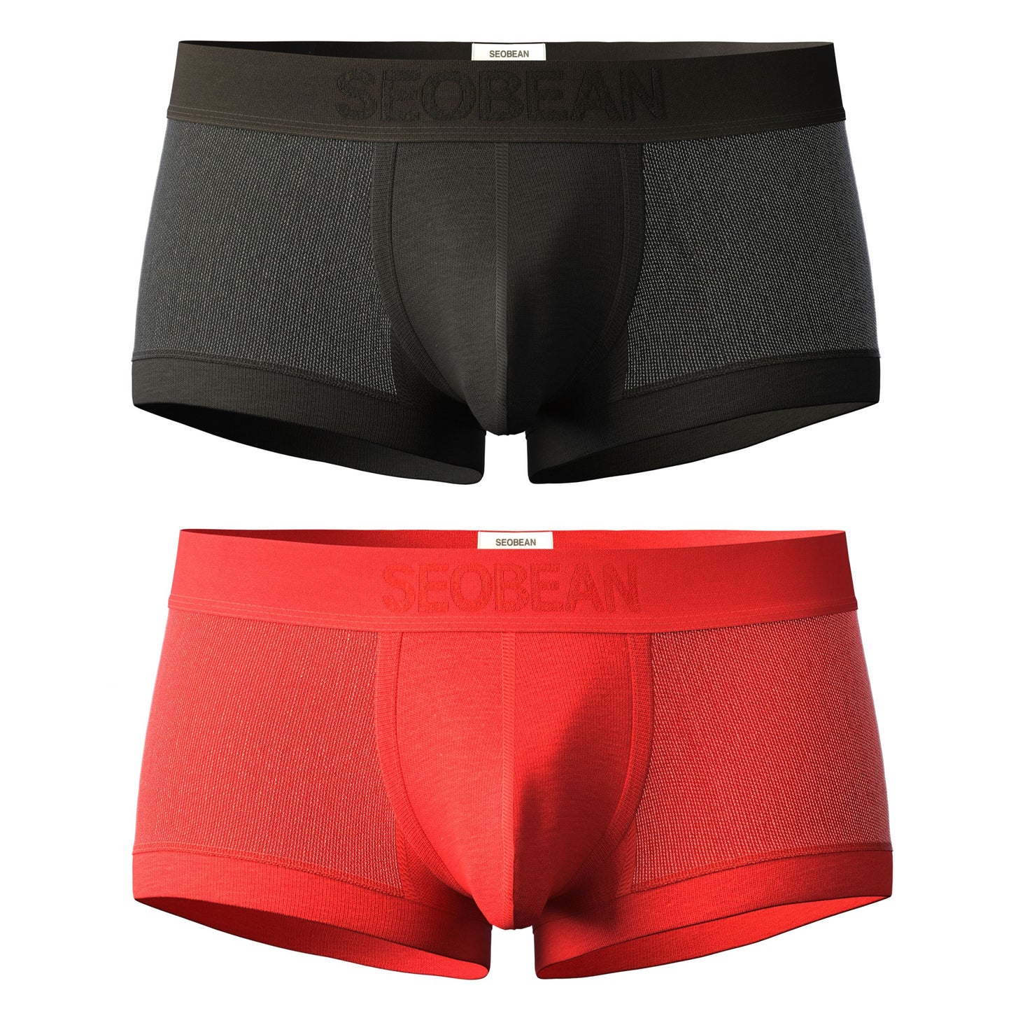 4 pieces SEOBEAN Men's Fashionable Ice Silk Mesh Semi-Transparent U-Shaped Briefs Comfortable Breathable Sexual Desire Underwear