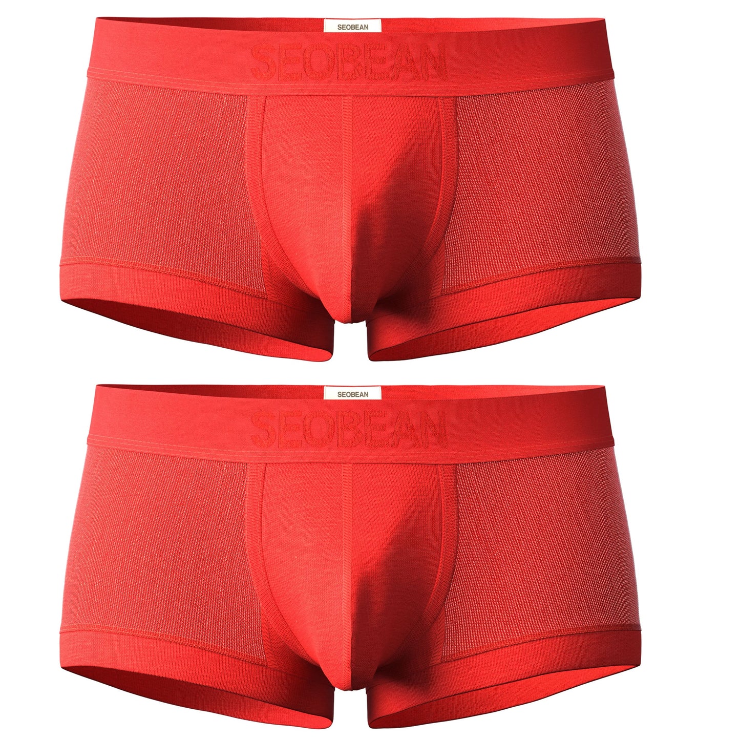 4 pieces SEOBEAN Men's Fashionable Ice Silk Mesh Semi-Transparent U-Shaped Briefs Comfortable Breathable Sexual Desire Underwear