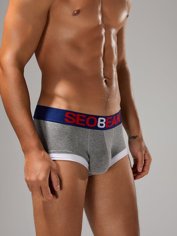 5-Pack SEOBEAN Men's Low Waist Printed Dragon Boxer Briefs U-Shaped Comfortable Lightweight Fashion Innerwear