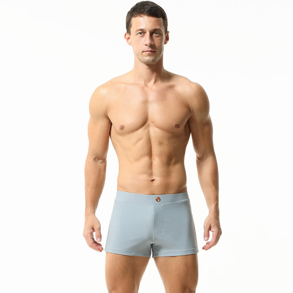 SEOBEAN Men's boxer swim trunks quick-drying competitive surfing hot spring men's swimsuit