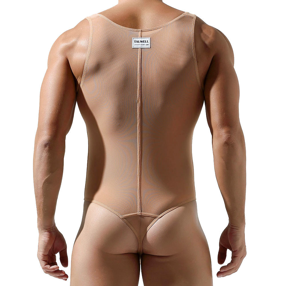 TAUWELL Men'S Sexy and interesting Skin-Tight Body Shaping Bodysuit - High Stretch, Semi-Transparent, Mesh, Athletic & Fashion Underwear, Athletic Wear | Skin Tight Fit | Stretchable Fabric