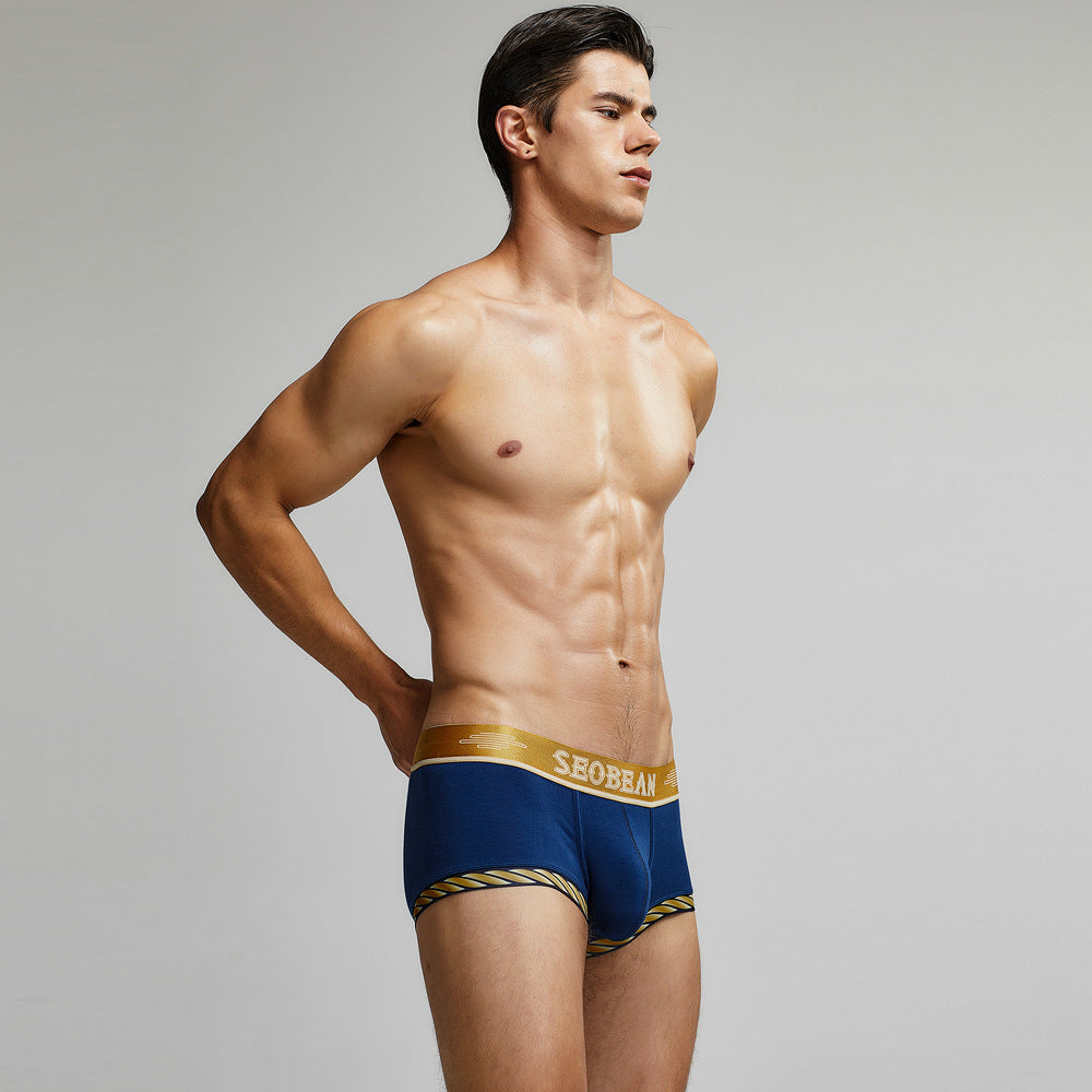 5 pieces SEOBEAN Men's underwear comfortable sweat-wicking boxers men's bump shorts