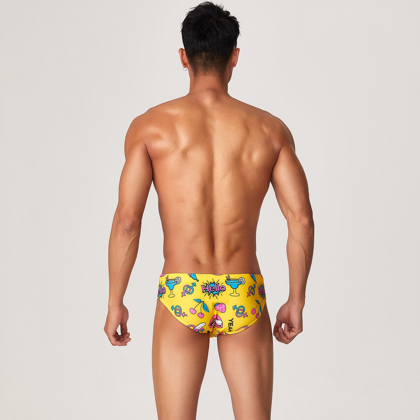 SEOBEAN Men's sexy triangle swim trunks quick-drying competitive hot spring beach surf swimsuit