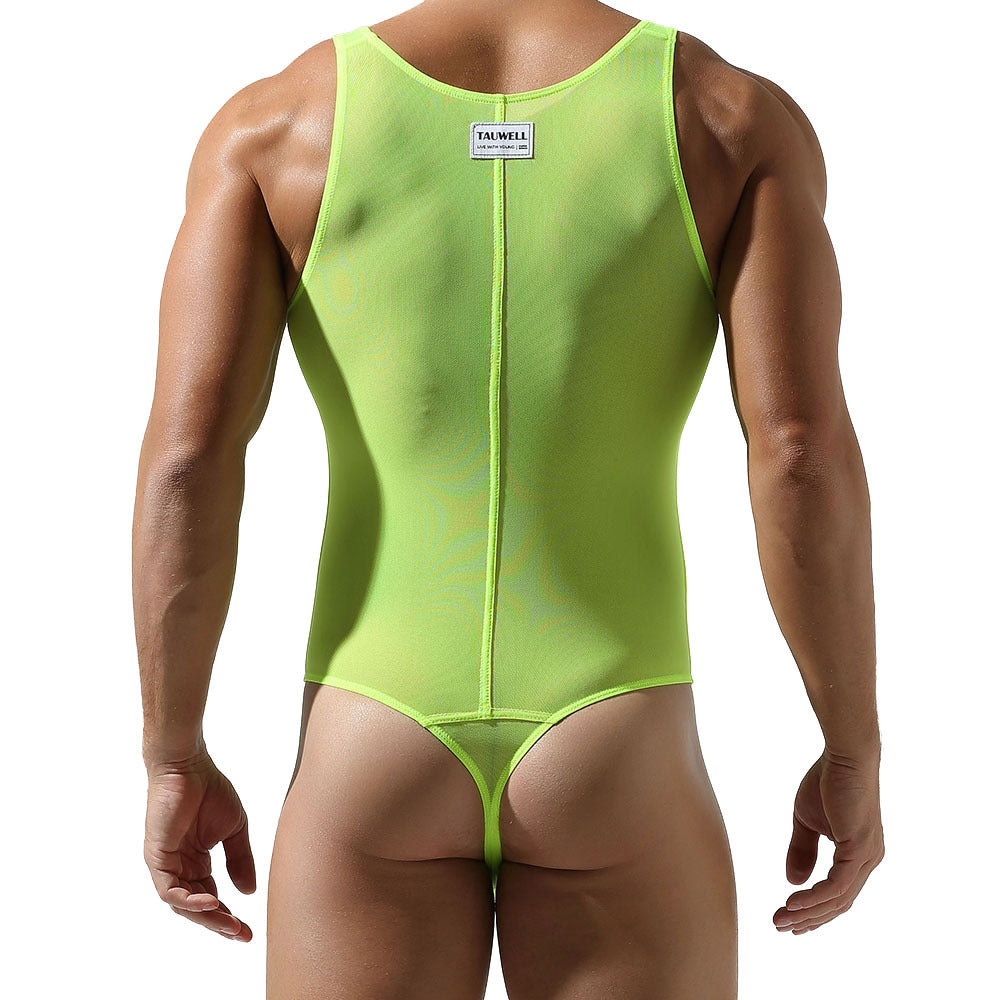 TAUWELL Men'S Sexy and interesting Skin-Tight Body Shaping Bodysuit - High Stretch, Semi-Transparent, Mesh, Athletic & Fashion Underwear, Athletic Wear | Skin Tight Fit | Stretchable Fabric