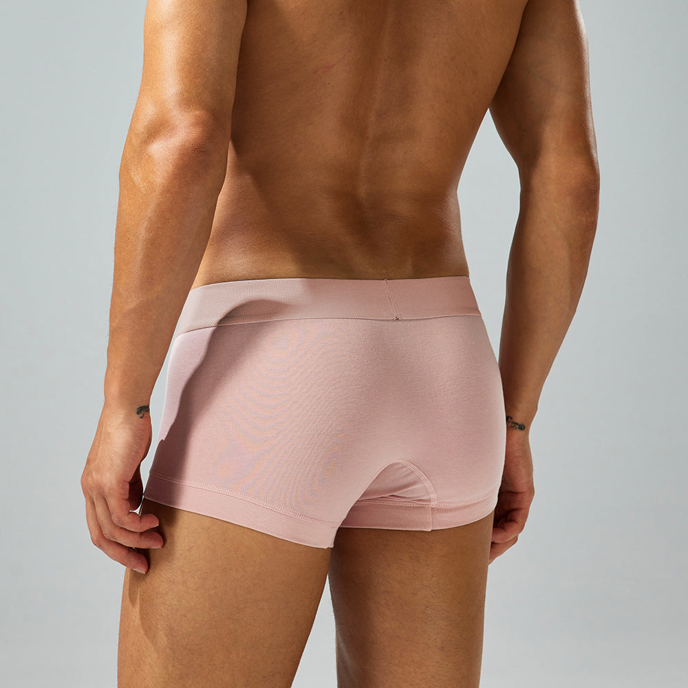 SEOBEAN Solid color Cotton Men's Low Waist Printed Dragon Boxer Briefs U-Shaped Comfortable Lightweight Fashion Innerwear8-Pack