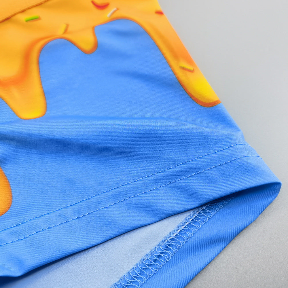 4-Pack SEOBEAN Floral pattern Men's Low Waist Printed Dragon Boxer Briefs U-Shaped Comfortable Lightweight Fashion Innerwear