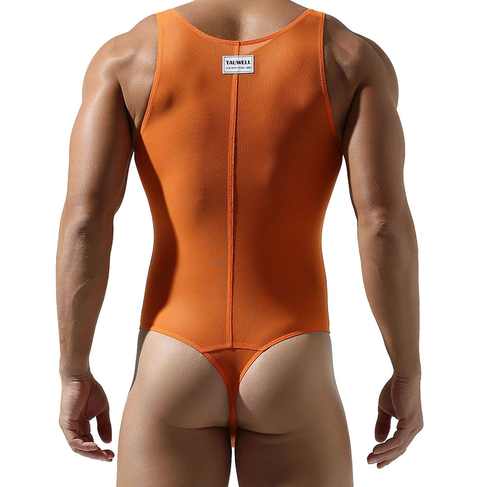 TAUWELL Men'S Sexy and interesting Skin-Tight Body Shaping Bodysuit - High Stretch, Semi-Transparent, Mesh, Athletic & Fashion Underwear, Athletic Wear | Skin Tight Fit | Stretchable Fabric
