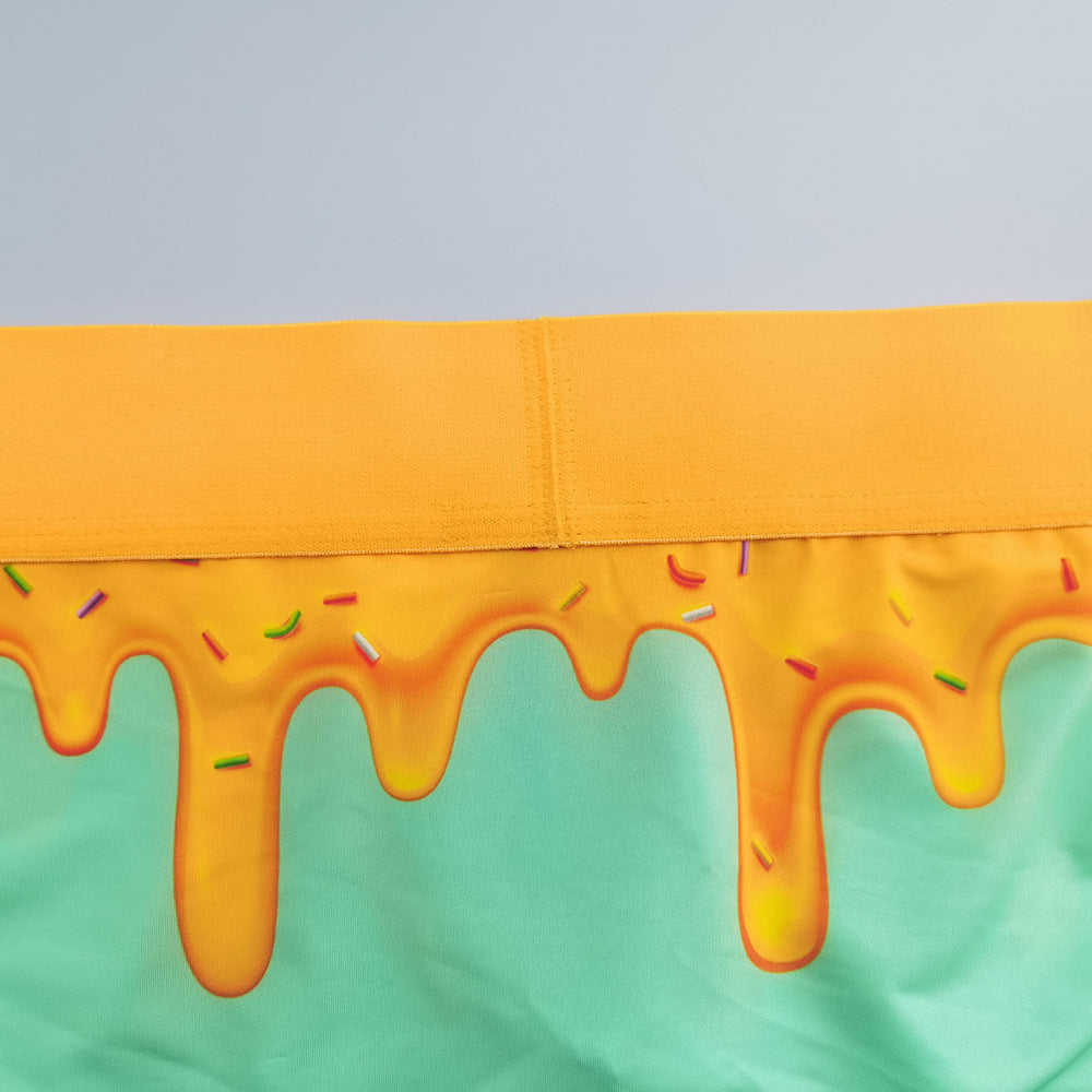 4-Pack SEOBEAN Floral pattern Men's Low Waist Printed Dragon Boxer Briefs U-Shaped Comfortable Lightweight Fashion Innerwear