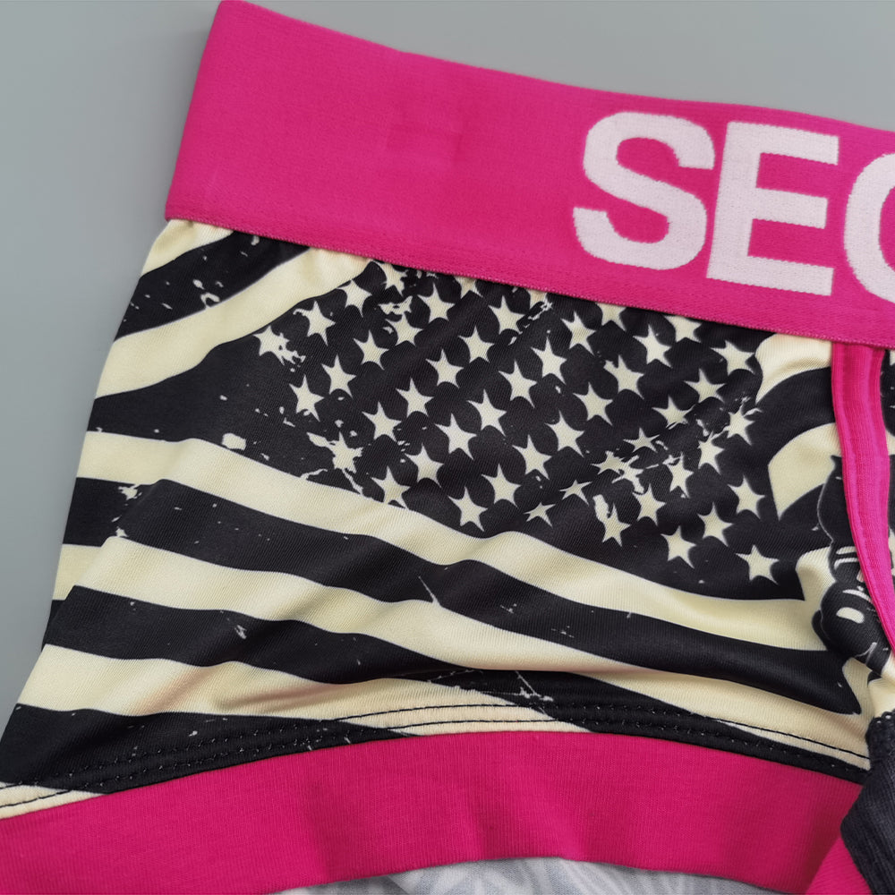 3-Pack SEOBEAN Statue of Liberty Men's Low Waist Printed Dragon Boxer Briefs U-Shaped Comfortable Lightweight Fashion Innerwear