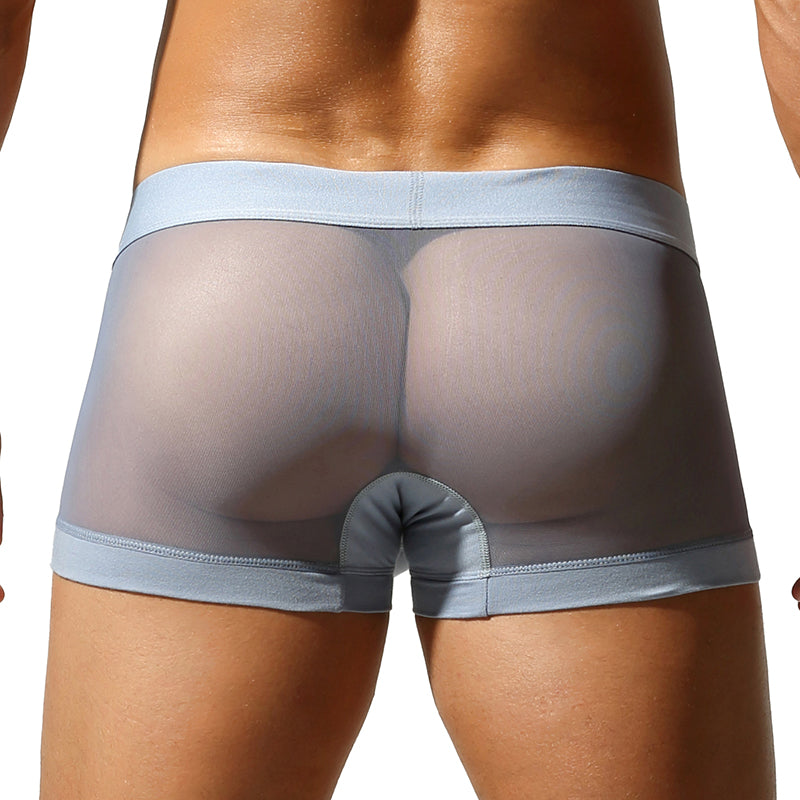 4 pieces SEOBEAN Men's Fashionable Ice Silk Mesh Semi-Transparent U-Shaped Briefs Comfortable Breathable Sexual Desire Underwear