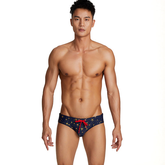 SEOBEAN Men's sexy triangle swim trunks quick-drying competitive hot spring beach surf swimsuit