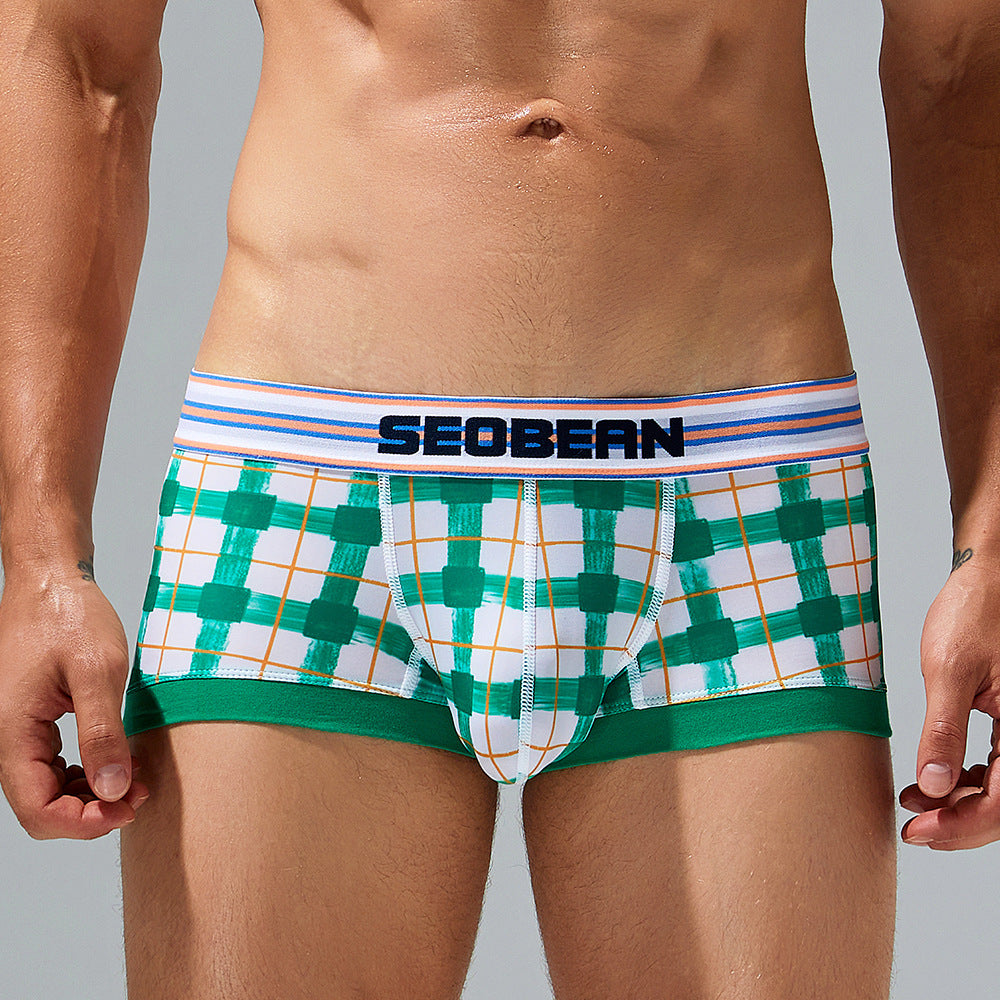 3-Pack SEOBEAN Men's Low Waist Printed Dragon Boxer Briefs U-Shaped Comfortable Lightweight Fashion Innerwear