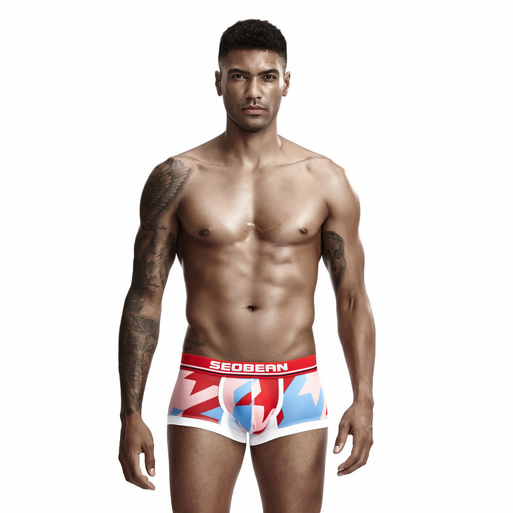4 pieces SEOBEAN Men's underwear comfortable sweat-wicking boxers men's bump shorts